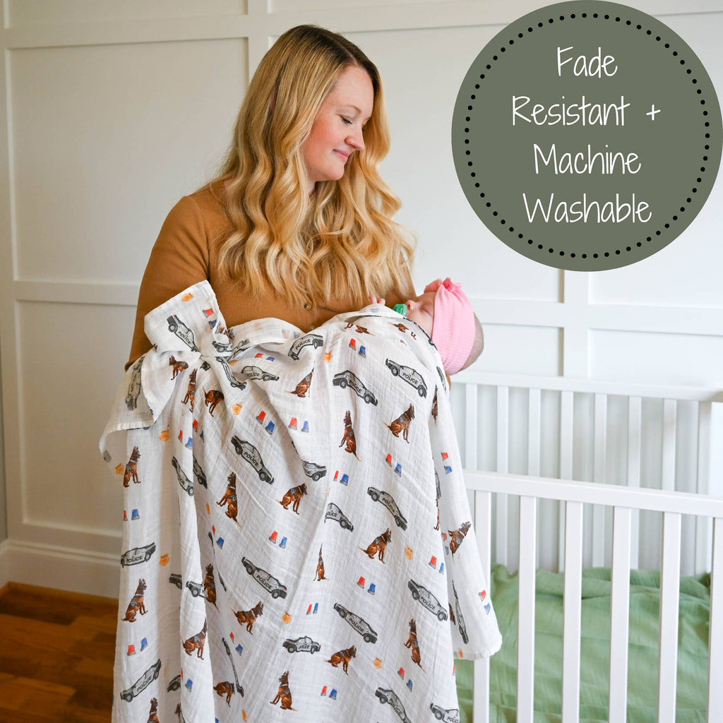 Fireman Policeman -Baby Swaddle Blanket Set
