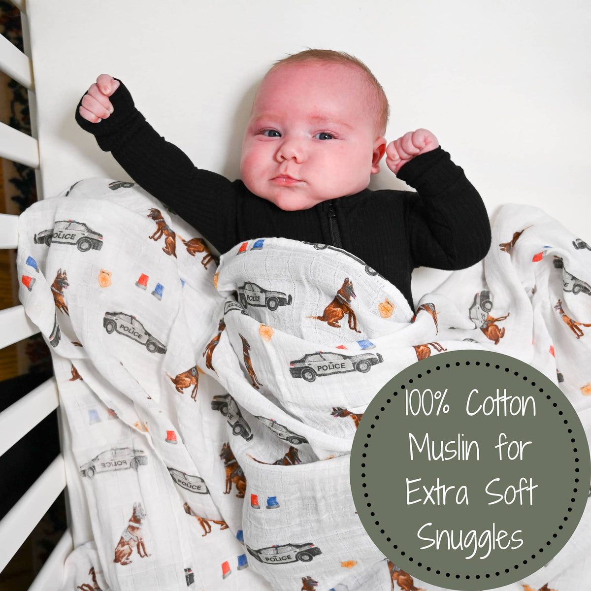 Fireman Policeman -Baby Swaddle Blanket Set