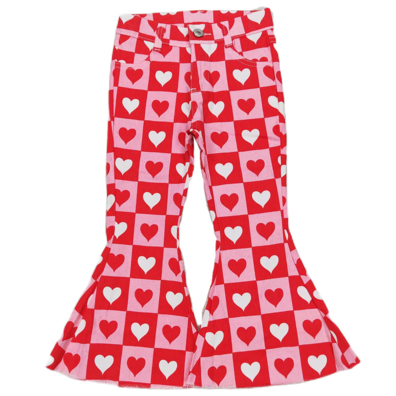 **Pre Order** Heart Checkered Denim Bells