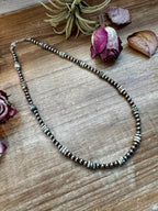 Azurite & Sterling Silver Pearl Necklace – 5mm - 19"
