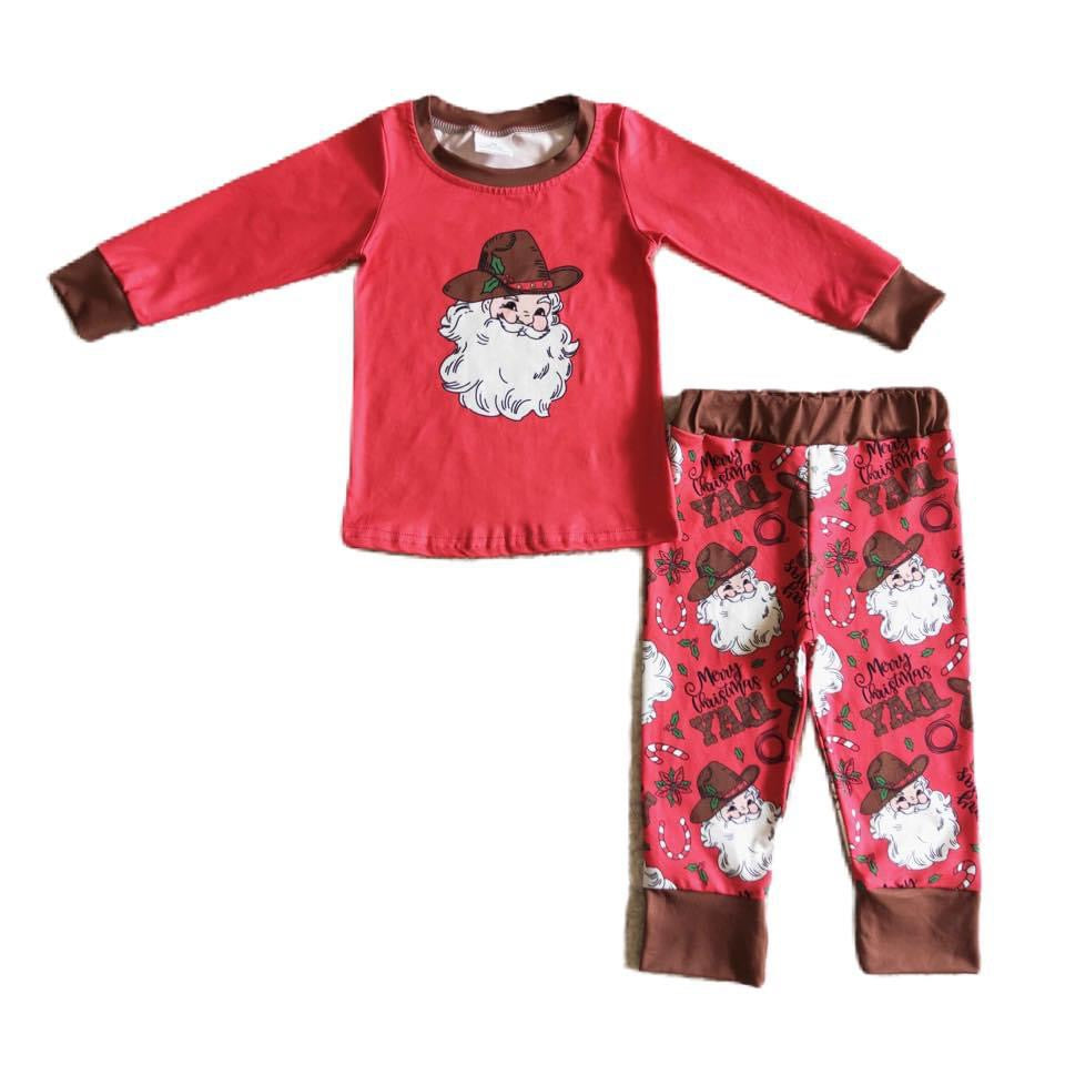 **PRE ORDER** Red/Brown Cowboy Santa Set