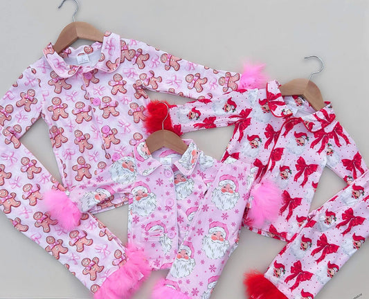 **PRE ORDER** Christmas Fuzzy Sleeves Pajamas Set