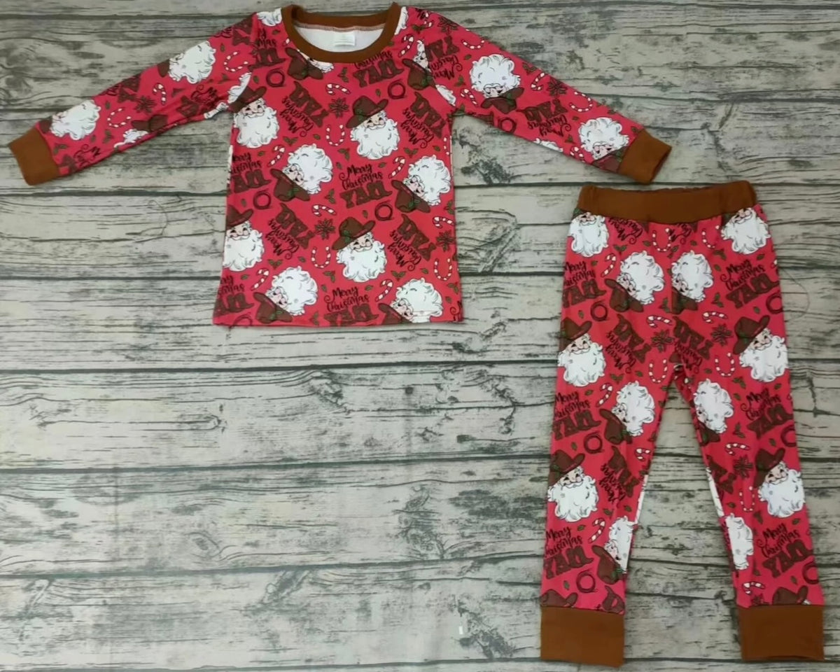 **PRE ORDER** Red/Brown Cowboy Yall Santa Set