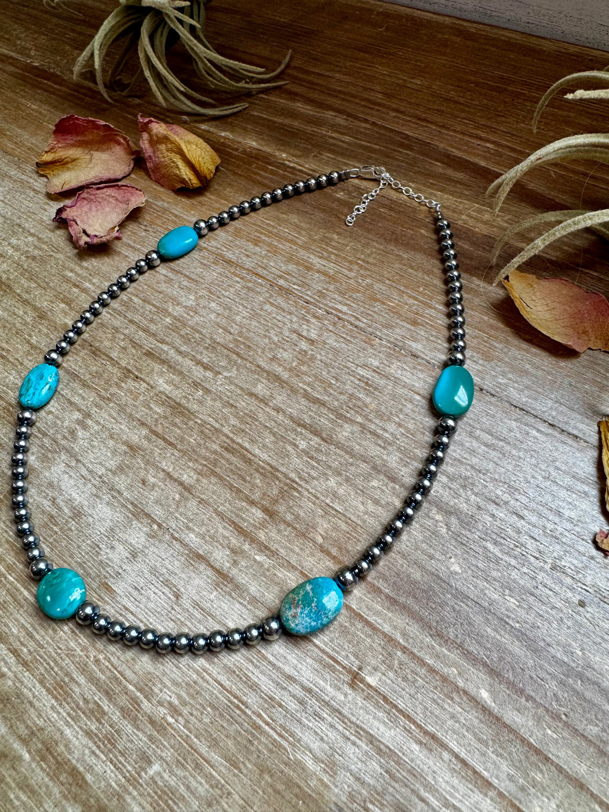 15-Inch Turquoise Necklace with 4mm & 5mm Beads