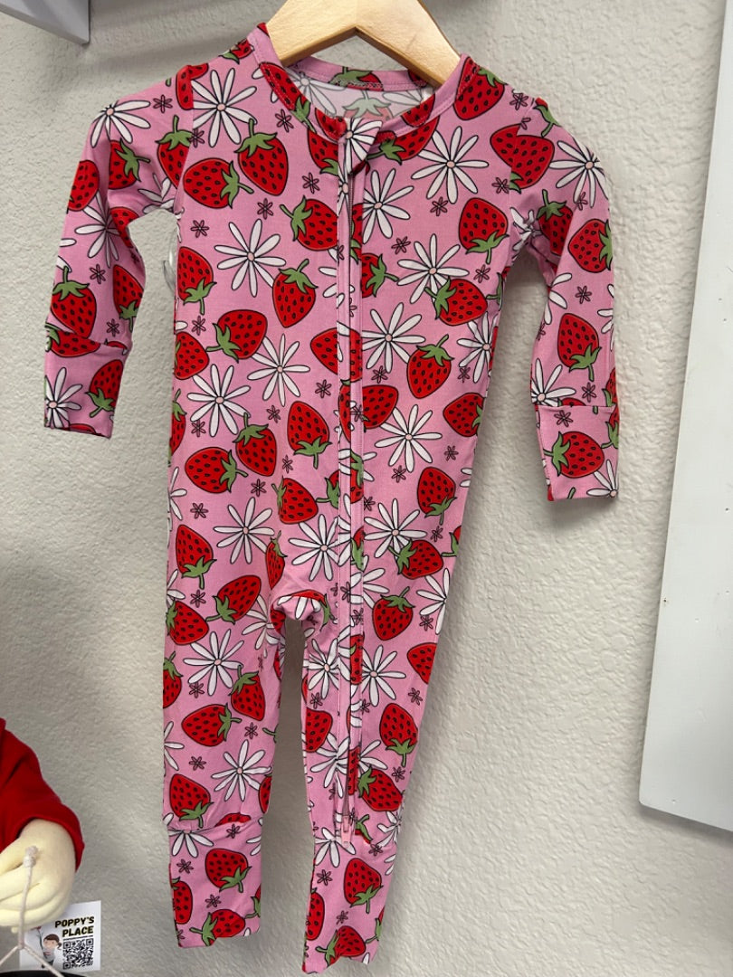 3/6m, PPB Strawberry Jammies Bamboo Zippy