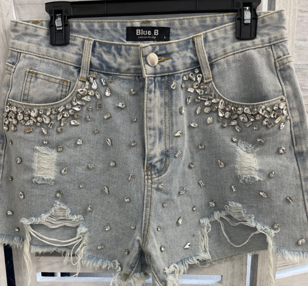 L, Blue B Shorts