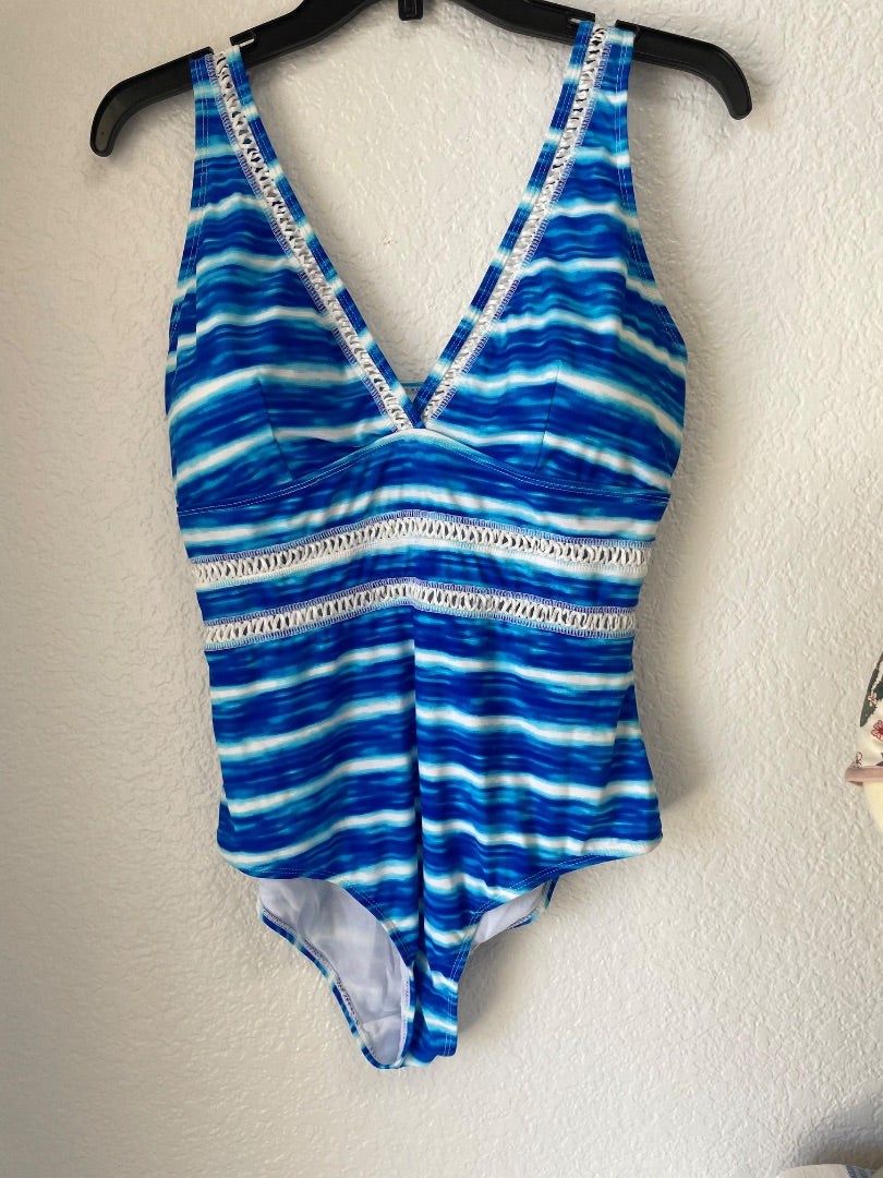 L, Blu/Stripe