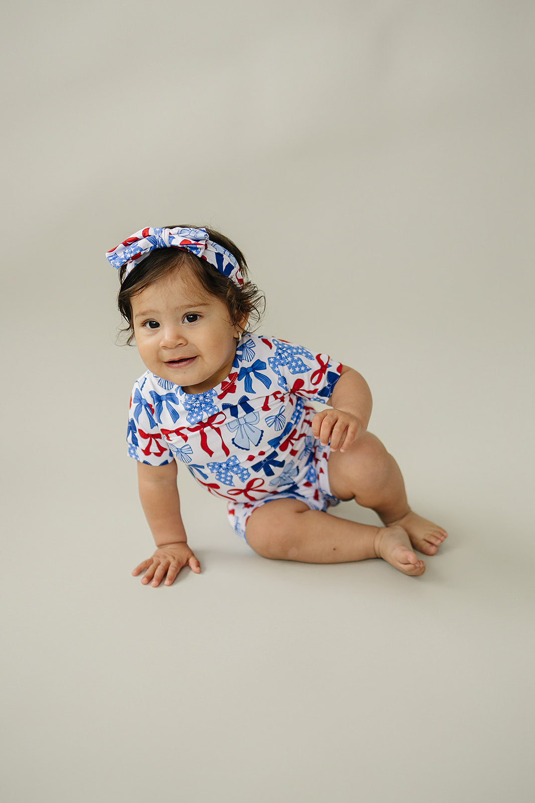 Bamboo Shorts Set | Red-White & Bows