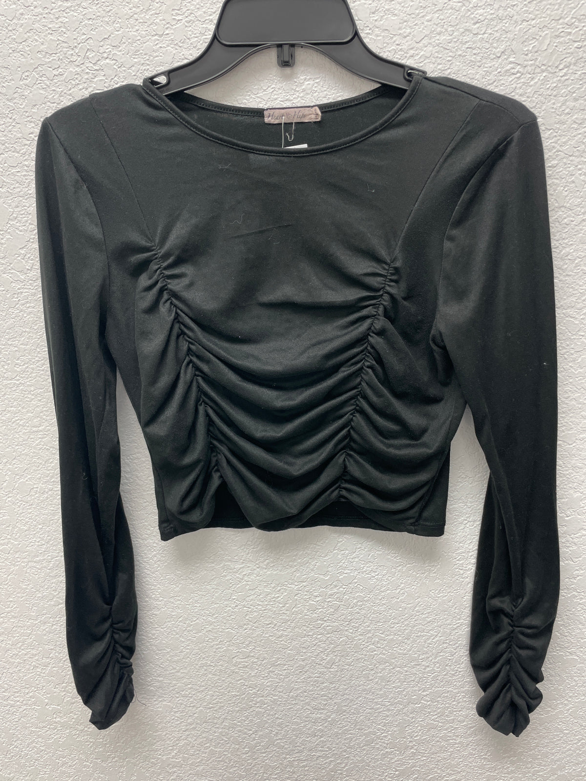 Heart & Hips Crop Top LS,BLK,S