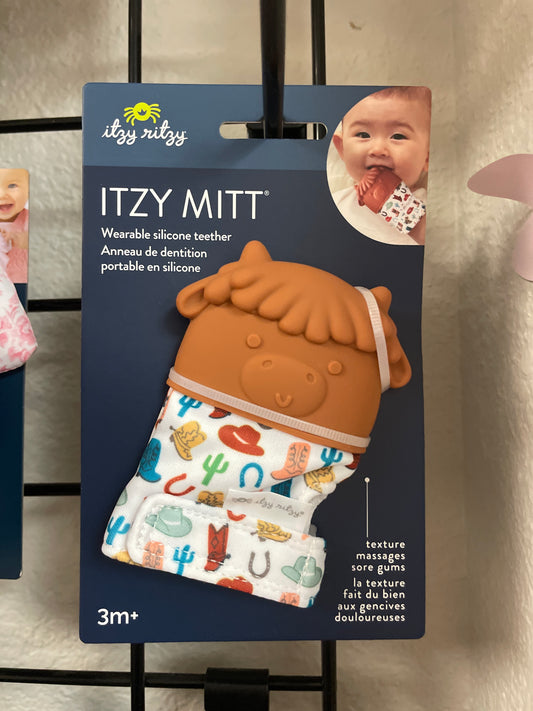 Itzy Ritzy - Teething Mitt, Cow,Highland Cow,3m+
