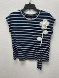 Love & Lace Top,BL/WHT,S-NEW/TAGS